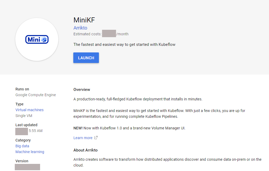 Launch MiniKF on GCP